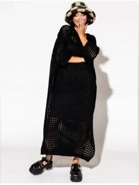 NEW! Dressed in LaLa 'Be Bold' Oversize Knit Dress in BLACK (L/XL)